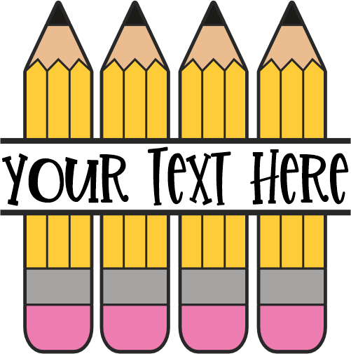 (s095-2L) Split Yellow #2 Pencils Custom Name Text