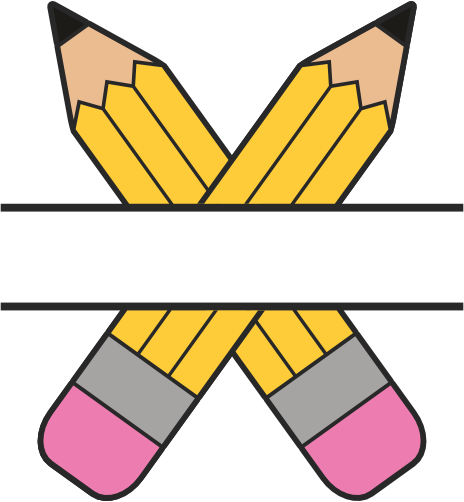 (s095-2M) Split Yellow #2 Pencils Custom Name Text