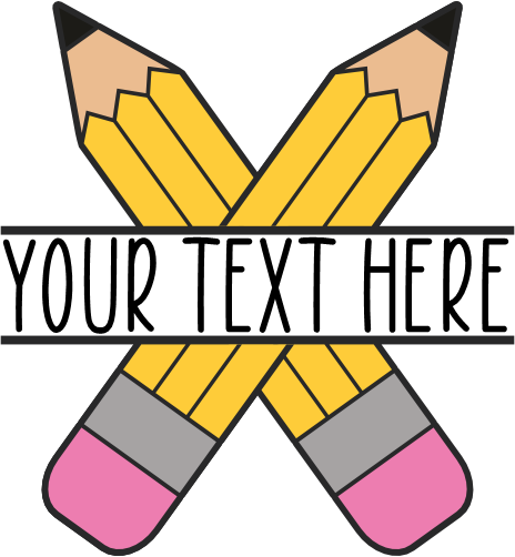 (s095-2M) Split Yellow #2 Pencils Custom Name Text