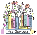 (s095-2R) Floral Books Teacher Custom Text Name