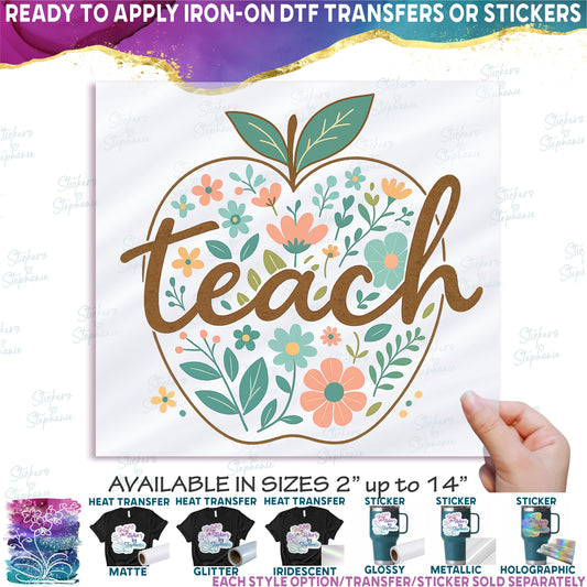 (s095-4-C) Teach Teacher Retro Apple