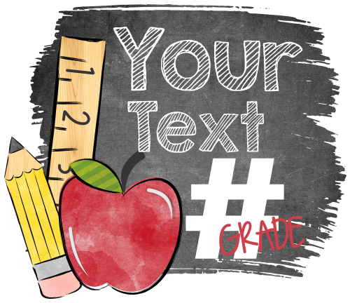 (s095-4G) Teacher or Student Name All Grades Chalkboard Custom Text