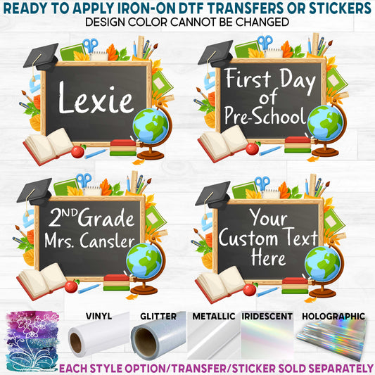 (s095-1F) Kindergarten, Any Grade, Teacher Student Name, Custom Text Printed Heat Transfer or Sticker