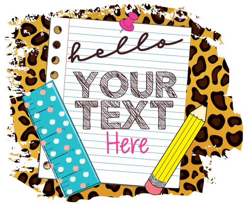 (s095-4C) Hello Kindergarten, Any Grade Student Teacher Name Custom Text