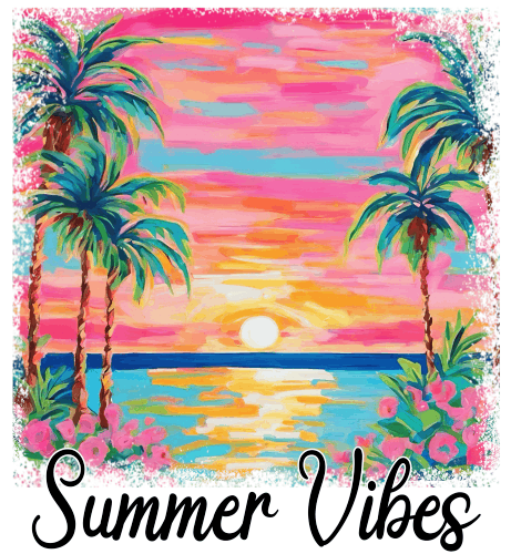 (096-02-F) Summer Vibes Tropical Sunset