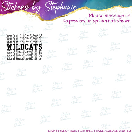 (s05-001) Stacked Team Name Iron-On Transfer