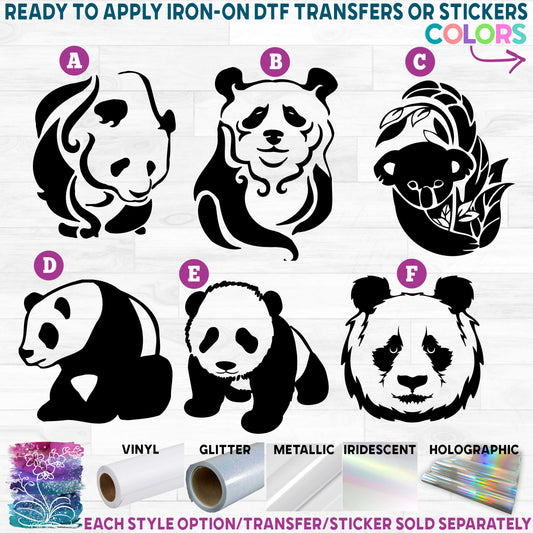 (s099) Panda Bear Pandas Koala Bear Printed Heat Transfer or Sticker