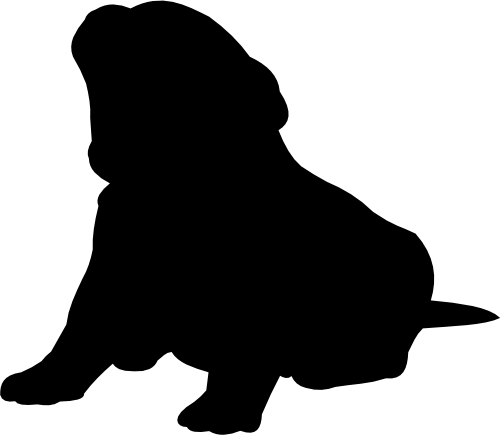 (009-01-5Q) Puppy Dog Silhouette