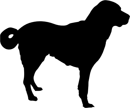 (009-01-2B) Dog Silhouette