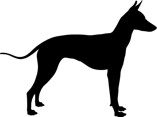 (009-01-2C) Dog Silhouette