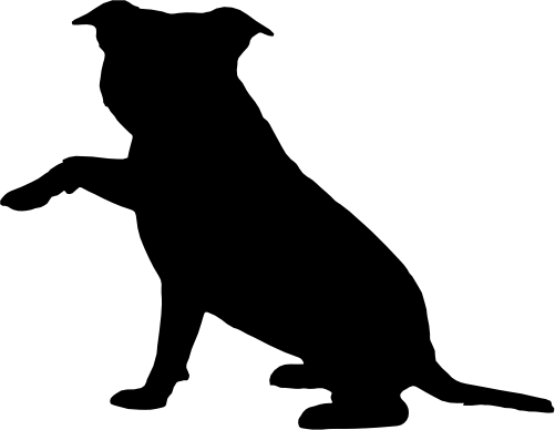 (009-01-1V) Dog Silhouette