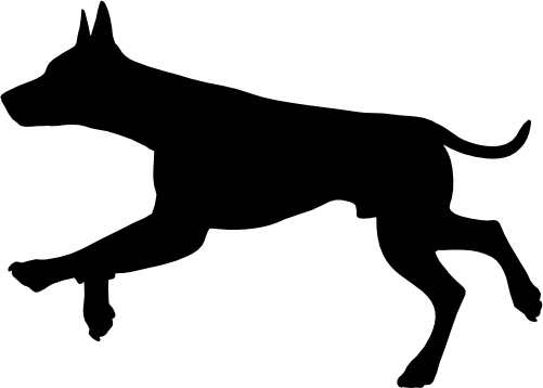 (009-01-2Q) Dog Silhouette