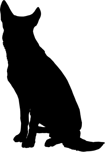 (009-01-3B) Dog Silhouette