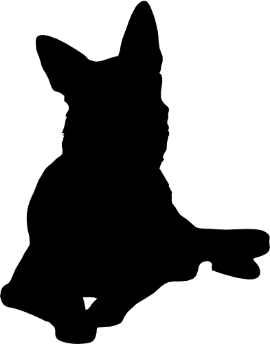 (009-01-3E) Dog Silhouette