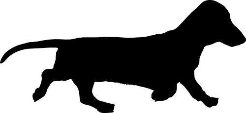 (009-01-2V) Dog Silhouette