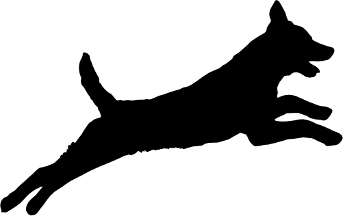 (009-01-2W) Dog Silhouette