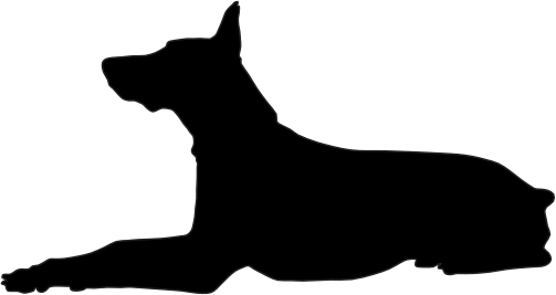 (009-01-3T) Dog Silhouette