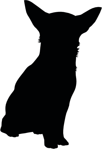 (009-01-5A) Chihuahua Dog Silhouette