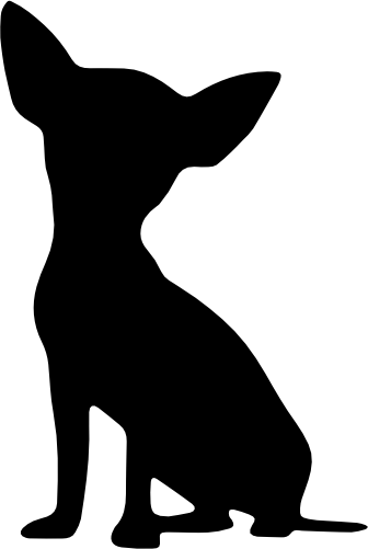(009-01-5C) Chihuahua Dog Silhouette