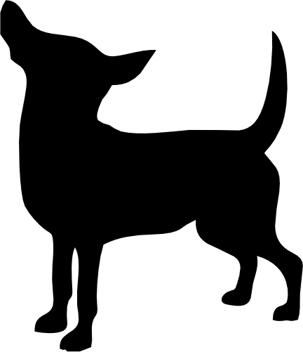 (009-01-5D) Chihuahua Dog Silhouette