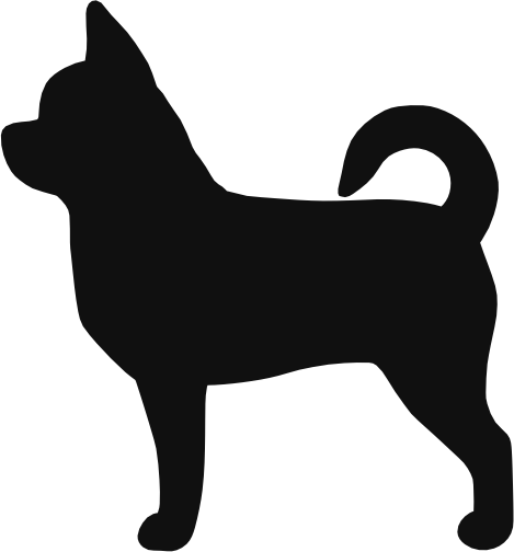 (009-01-5F) Chihuahua Dog Silhouette