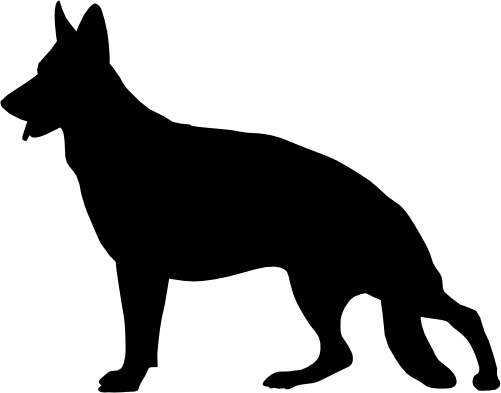 (009-01-3L) Dog Silhouette