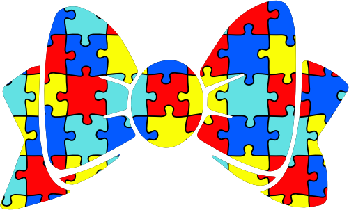 (s046-2-B) Bow Autism Puzzle Pattern