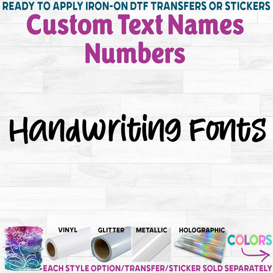 (cf-001-Handwriting) Custom Text Names or Numbers 95+ Fonts