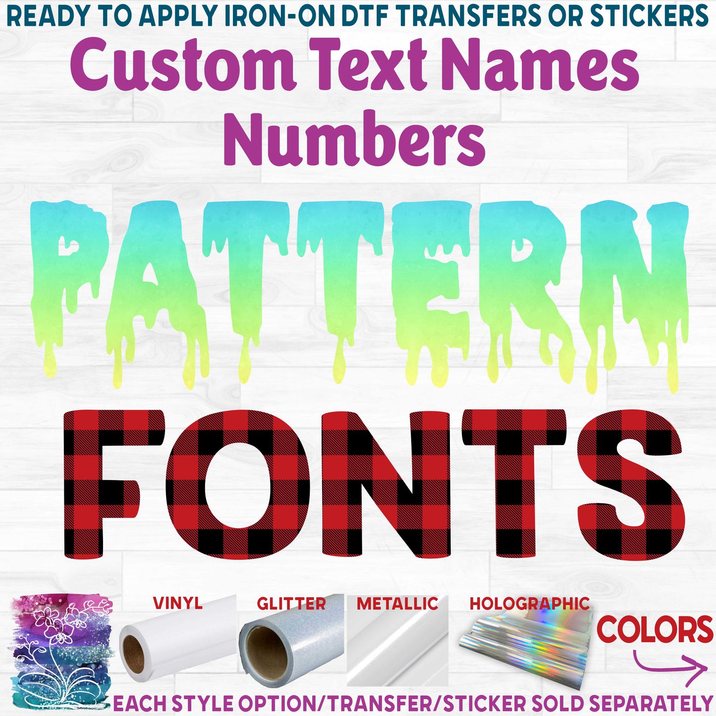 (cf-001-Pattern) Custom Text Names or Numbers 45+ Fonts