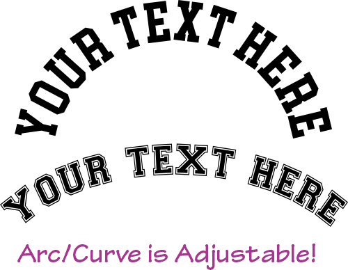 (ct-002-A) Arched Custom Text Names 50+ Solid & Outline Fonts
