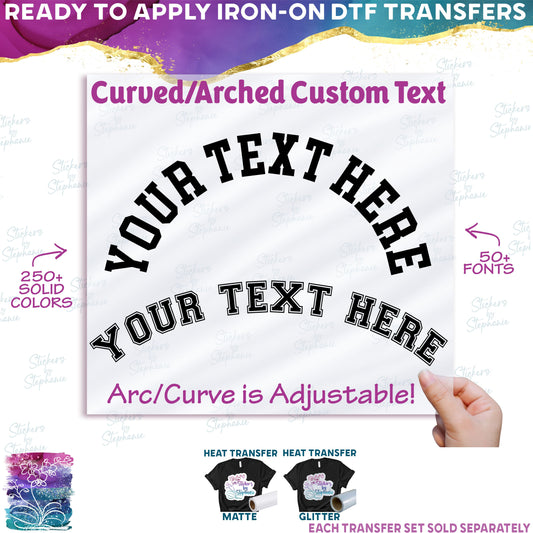 (ct-002-A) Arched Custom Text Names 50+ Solid & Outline Fonts