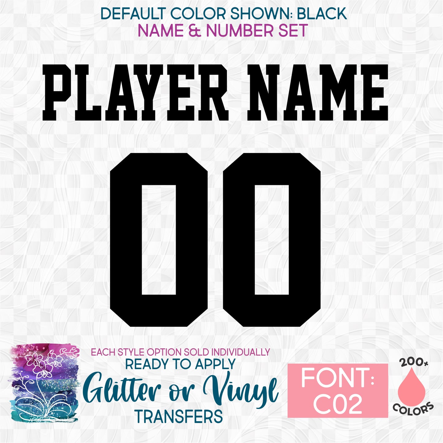 s97-C02 Custom Player Perfect Name & Number Iron-On Transfer