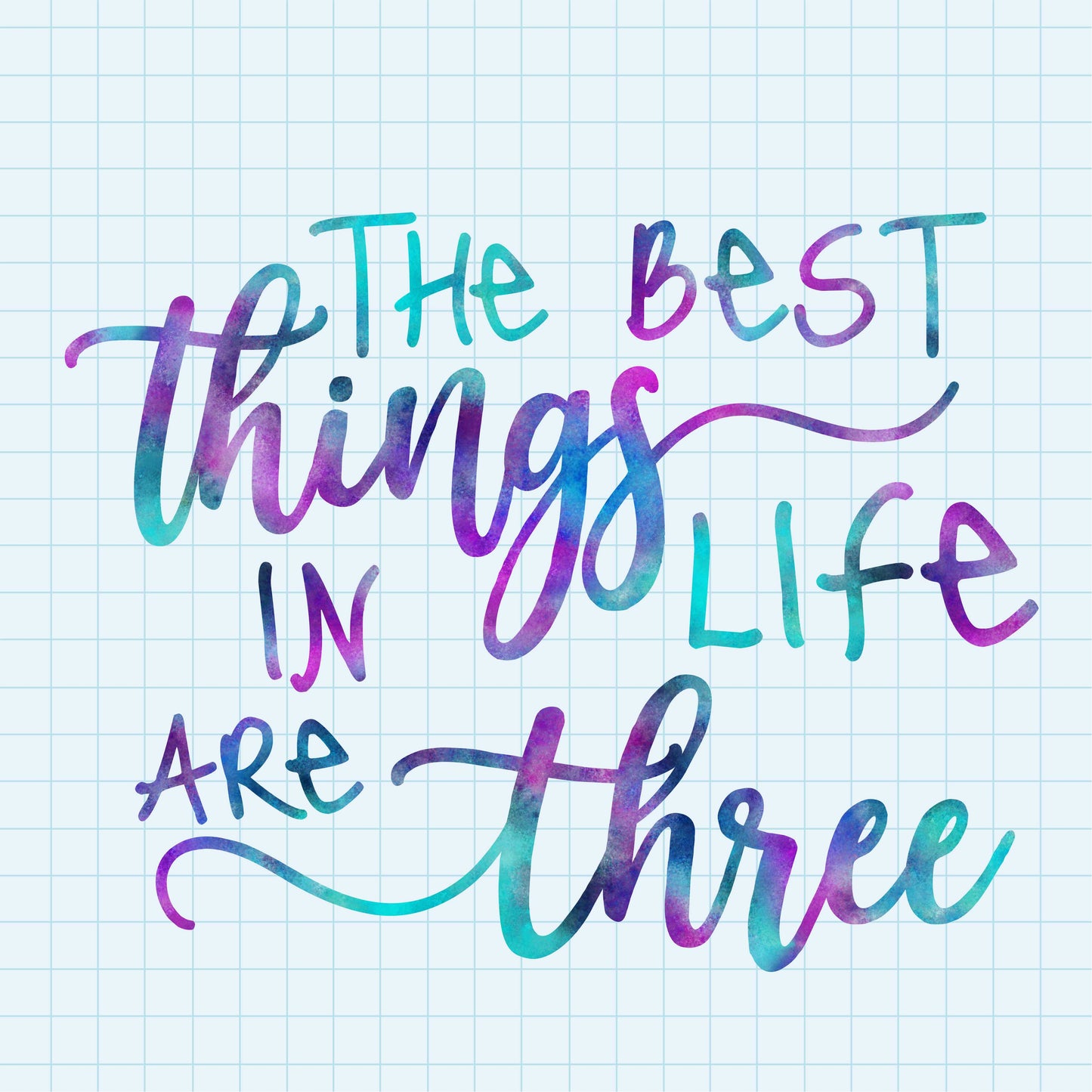 PPB-41 The Best Things in Life are Three 9 inch Glitter