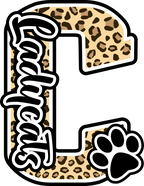 (s123-10) Ladycats Paw Print Letter Custom Text Name
