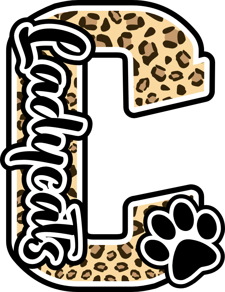 (s123-10) Ladycats Paw Print Letter Custom Text Name