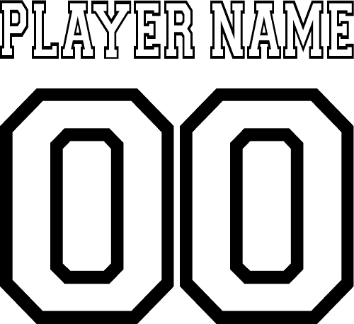 (cpn-2) Collegiate Outline Custom Player Name & Number