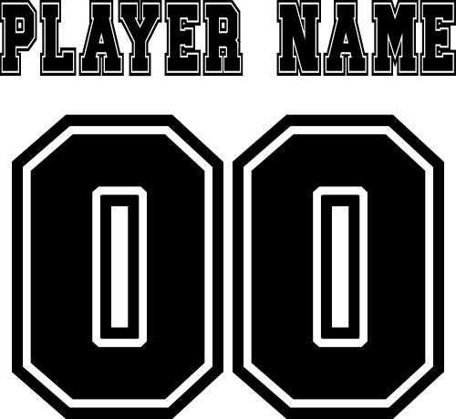 (cpn-2) JP Sporty Outline Custom Player Name & Number