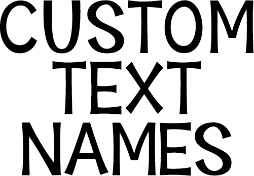 (ct-001) KG Behind Custom Text Names Numbers