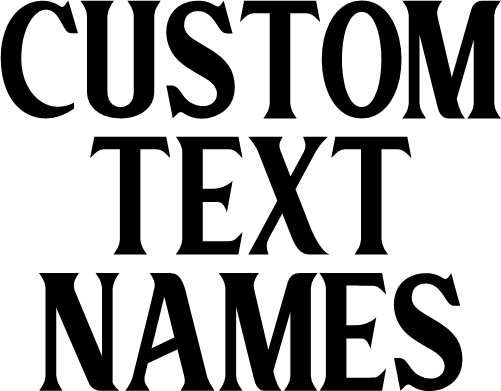 (ct-001) Sultan Custom Text Names Numbers