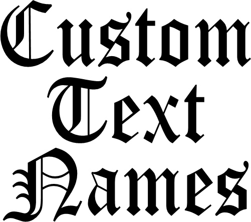 (ct-002) Old English Custom Text Names Numbers