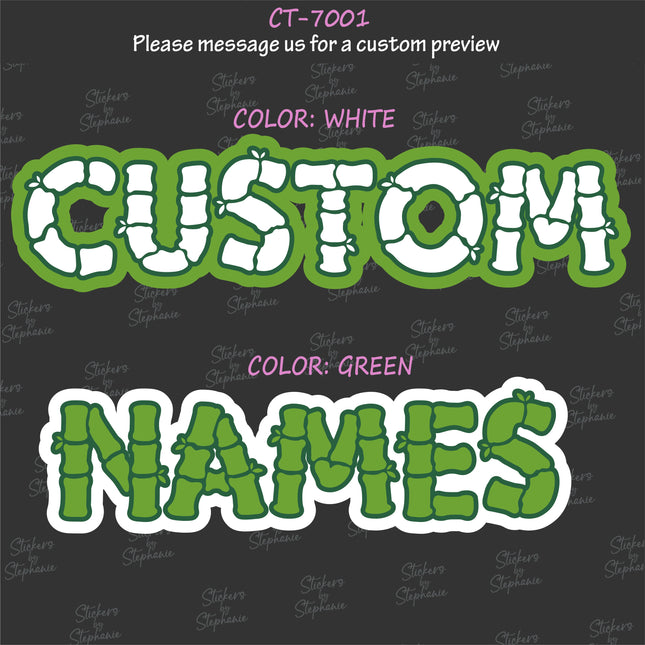 (CT-7003) 3 Color Bamboo Font Iron-On Transfer