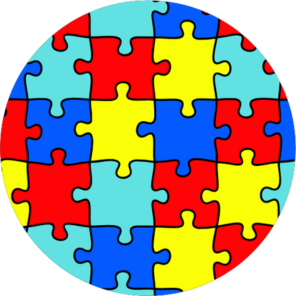 (046-02-C) Circle Polka Dot Autism Puzzle Pattern