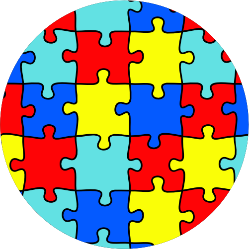 (s046-2-C) Circle Polka Dot Autism Puzzle Pattern