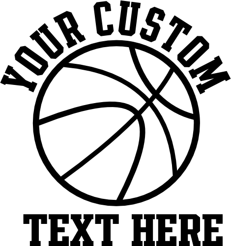 (047-07-1N) Basketball Custom Text Iron-On Transfer