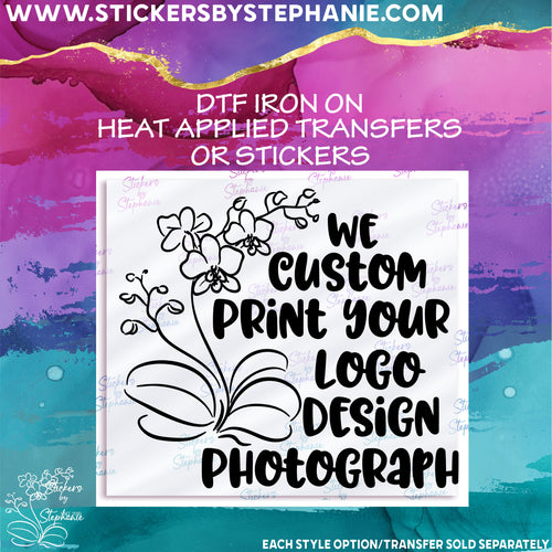 (c001) We Custom Print Your Logo, Pre-Made Design, Photograph