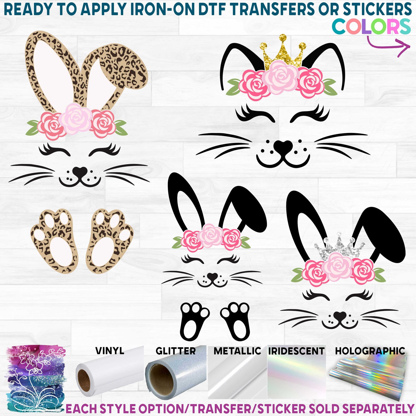 Cute Girl Cat Kitty, Bunny Rabbit Face Flowers Crown 16 Style Options