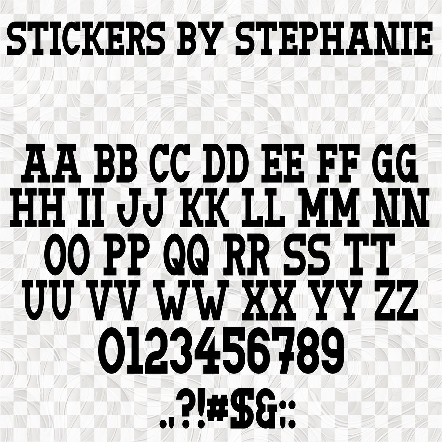 (s097-D19) Block Font Custom Name Text or Single Letter Number Glitter or Vinyl Iron-On Transfer or Sticker