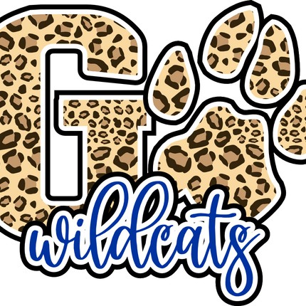 (334-02-A) Go Wildcats Team Name Leopard Print
