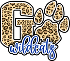 (s334-2A) Go Wildcats Team Name Leopard Print