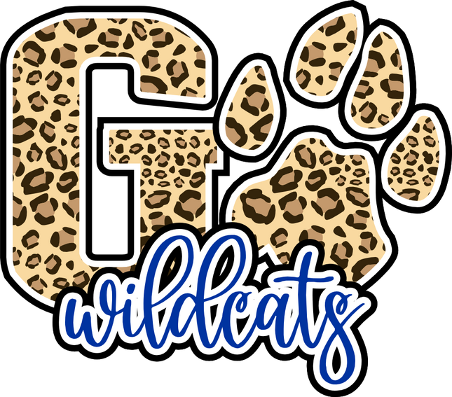 (334-02-A) Go Wildcats Team Name Leopard Print